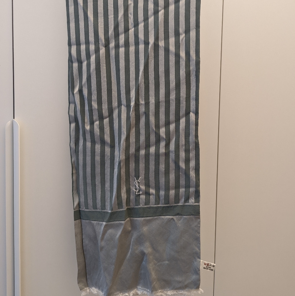 Vintage YSL Silk Striped Scarf